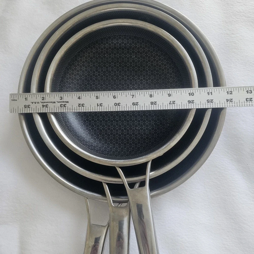 3 Pc SnowClad Hybrid Non‎ Stick Frying Pans, 12,11,10 Inch